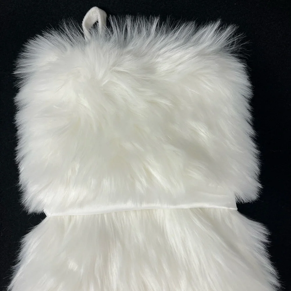 Nicole Miller Home Faux Fur Stocking White Ivory RN 75343